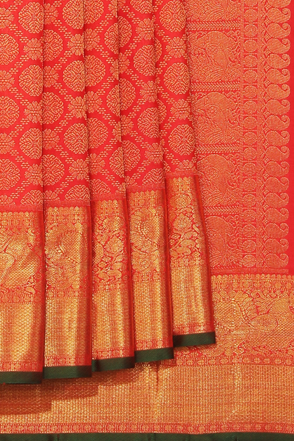 Image of Kanchipuram Silk Red Saree